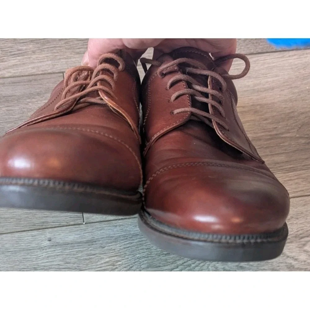 Johnston & Murphy 10.5 M Shoes Brown Oxford Leather Lace Up Classic‎ Timeless